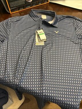 Callaway Men's Blue Geometric Performance Polo Shirt